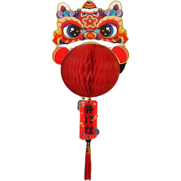 时尚饰品饰品配件新年装饰品过年元旦氛围挂饰布置春节挂件 【款式随机】立体灯笼1个