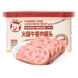 小猪呵呵火腿午餐肉罐头90%猪肉火锅泡面搭档早餐三明治即食 火腿午餐肉198g*6罐90%猪肉