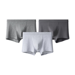 古今纯色棉质内裤男运动风简约宽松四角平角短裤大码裤衩 黑色-藏青-深灰 【 3条 L (170) 建议90~110斤