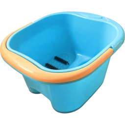 泡脚桶高深桶洗脚盆保温加厚足浴桶大号足疗盆按摩滑轮加厚洗脚桶 蓝色 40cm