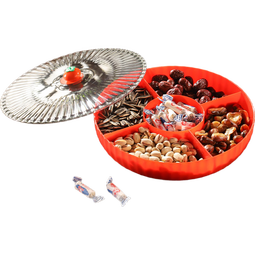 首饰盒   柿柿如意糖果盒新年家用坚果盘客厅干果零食盒家用轻奢 柿柿如意果盘【1个】