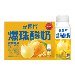 安慕希伊利真果粒黄桃燕麦风味酸奶整箱常温营养早餐牛奶乳品 【热巴同款】黄桃爆珠200gx8盒10月