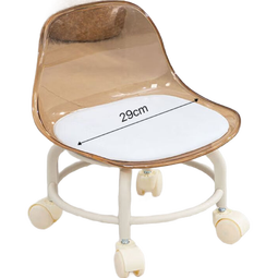 亚克力小凳子静音带万向轮儿童学步凳网红小椅子滑轮矮凳浴室凳 颜色随机【活动款】