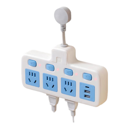 公正午插座无线转换器夜灯USB独立开关多功能一转多位排插位多孔 带线头：一转五【纯铜+防雷】