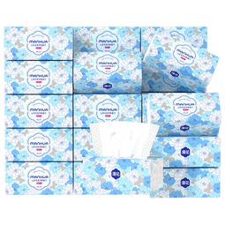 漫花抽纸纸巾5层400张M码囤货实惠餐巾纸卫生纸家庭装纸面巾擦手纸 【山茶花】 5层 400张*18包