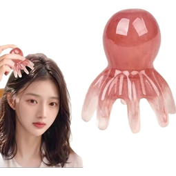 八爪鱼头部经络按摩梳树脂小章鱼梳头皮穴位按摩器肩颈刮痧护理梳 小号章鱼按摩梳【1个】