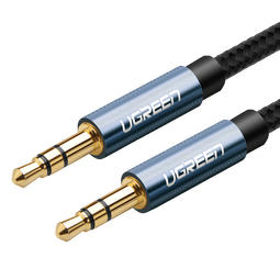 绿联（UGREEN） AUX音频线 3.5mm公对公车载连接线 立体声耳机线笔记本电脑手机耳机音响箱车用转换对录线 蓝黑色-直对直1米