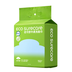 优可舒木柔洗脸巾150抽 珍珠纹一次性洗脸巾洗面擦脸巾清洁洁面柔巾