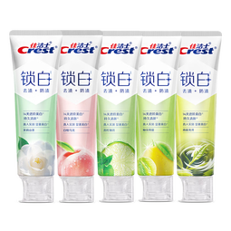 佳洁士新锁白双重精华美白清新牙膏茶香果香5支共600g去渍京东自营