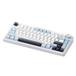 狼蛛（AULA）F75无线客制化机械键盘 无线蓝牙三模有线gasket结构80键全键热插拔电竞游戏办公 冰川蓝收割者轴