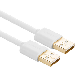 绿联 USB2.0连接线公对公 双头移动硬盘盒传输线摄像头台式机笔记本电脑散热器电视机顶盒刷机对接线 黑色 0.25米