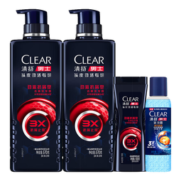 清扬男士去屑洗发水 抗屑止痒570gx2+试用装100gx2京东自营田栩宁同款