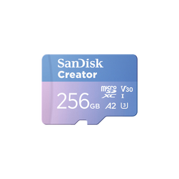 闪迪（SanDisk）创作者 闪迪内存卡TF卡 行车记录仪运动相机无人机监控存储卡 运动相机大疆pocket3内存卡 V30极速粉卡 256GB 官方标配