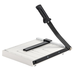 得力A4钢质切纸机 手动切纸刀裁纸刀裁纸机铡刀金属钢制照片裁剪相片割纸办公家用小型300×250mm 8014