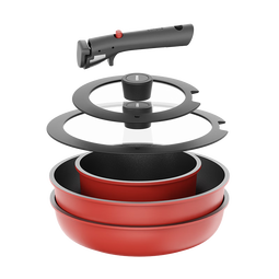 卡罗特锅具套装三件套可拆卸手柄有钛不粘锅电磁炉炒菜平底叠叠乔迁礼物