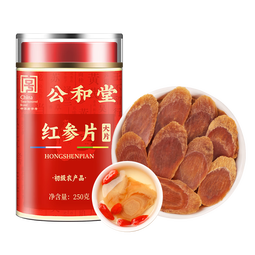 公和堂大片长白山红参片250g(1.8-2.0cm)干高丽参人草药材泡水喝