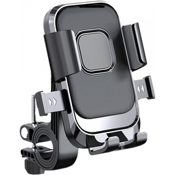 新款电动车摩托车后视镜手机支架户外骑行防震自行车导航支架工厂 车把款+防抖机械卡扣 通用款