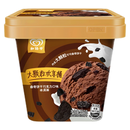 和路雪家庭装曲奇饼干巧克力口味大桶桶装冰淇淋550g