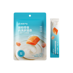 网易严选肉满多猫条成猫幼猫通用猫咪零食湿粮猫条鸡肉+三文鱼味 10g*6条