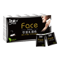 洁柔手帕纸黑Face加厚4层6片*30包面巾纸小包超便携校园必备