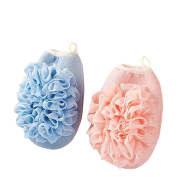 Jepoo浴花搓澡巾男女通用沐浴花澡巾二合一澡巾洗澡搓背搓泥下灰 搓澡巾1个装