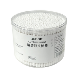 Jepoo棉签掏耳朵棉花棒清洁化妆卸妆双头棉棒 500只1盒