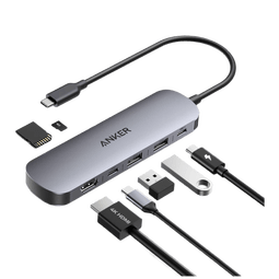 ANKER安克Type-C扩展坞7合1拓展坞PD100W快充HDMI投屏SD/TF适苹果Mac华为笔记本电脑USB3.0多功能转换器