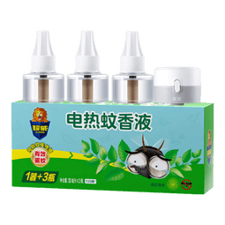 超威电热蚊香液驱蚊防蚊液家用套装品牌插电式加热器蚊香液 薄荷3液1器