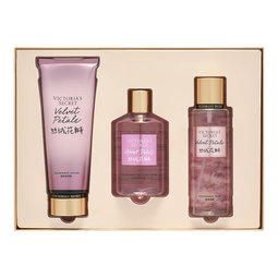 维多利亚的秘密（Victoria's Secret）丝绒花瓣多香型身体乳沐浴喷雾组合装留香3件套节日送【520礼物】 丝绒花瓣（身体乳+喷雾+沐浴露）