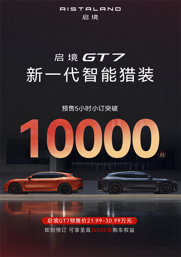 21.99万起 广汽启境GT7纯电猎装预售5小时订单破万
