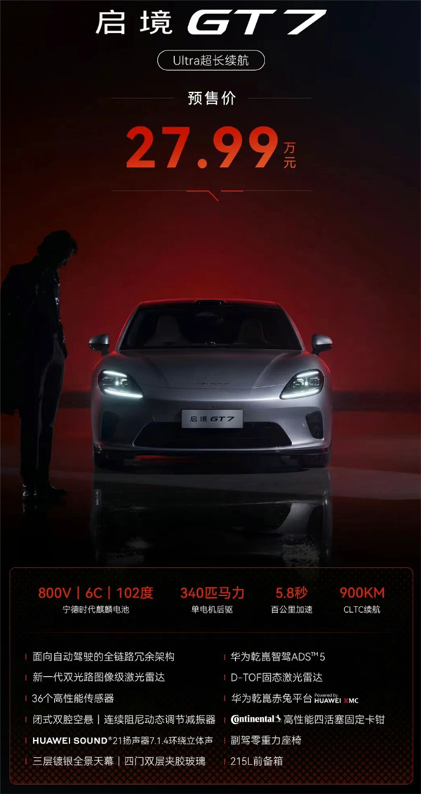 21.99万起 广汽启境GT7纯电猎装预售5小时订单破万
