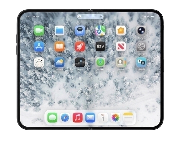 苹果首款折叠屏手机!iPhone Fold/Ultra机模亮相:纯白配色
