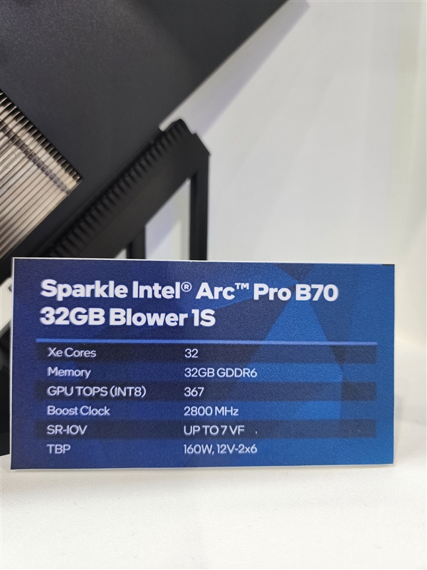 32GB显存压进单槽!撼与锐炫Pro B70涡轮卡现身:8卡堆出256GB