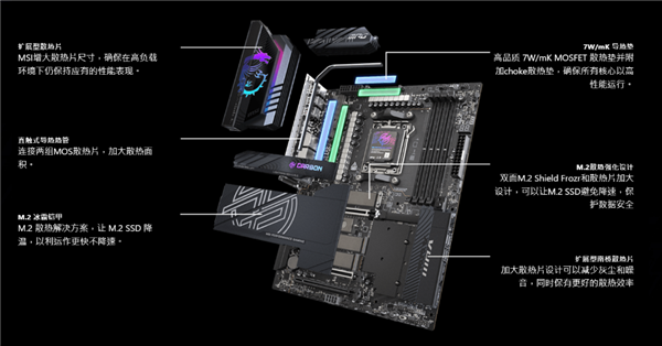 微星MPG X870E CARBON MAX WIFI暗黑主板首发2999元:全新PinSafe设计避免装机划伤