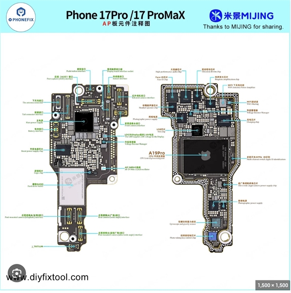 iPhone 18 Pro主板泄露：A20 Pro和内存布局变了 散热大幅提升
