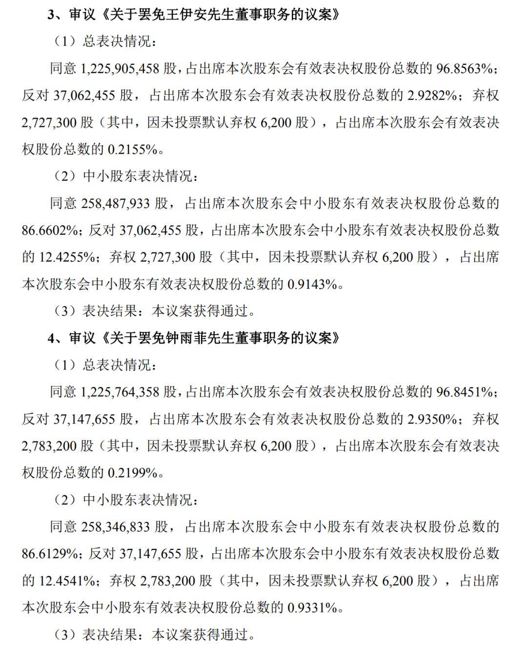 反转！曾提案罢免董事长，两名董事反遭罢免
