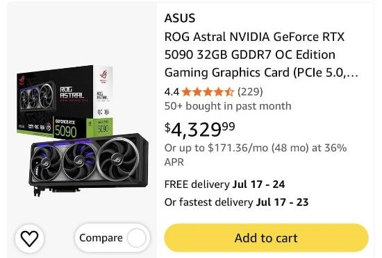 RTX 5090成富哥专属卡!售价已达3万元 网友不理解