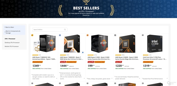 老将回归即爆款！AMD锐龙7 5800X3D重出江湖登顶CPU销量榜
