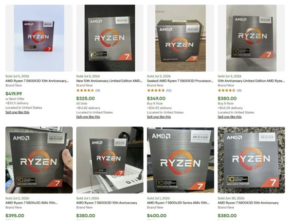 黄牛集体翻车！AMD 5800X3D十周年版原价随便买：还送水冷