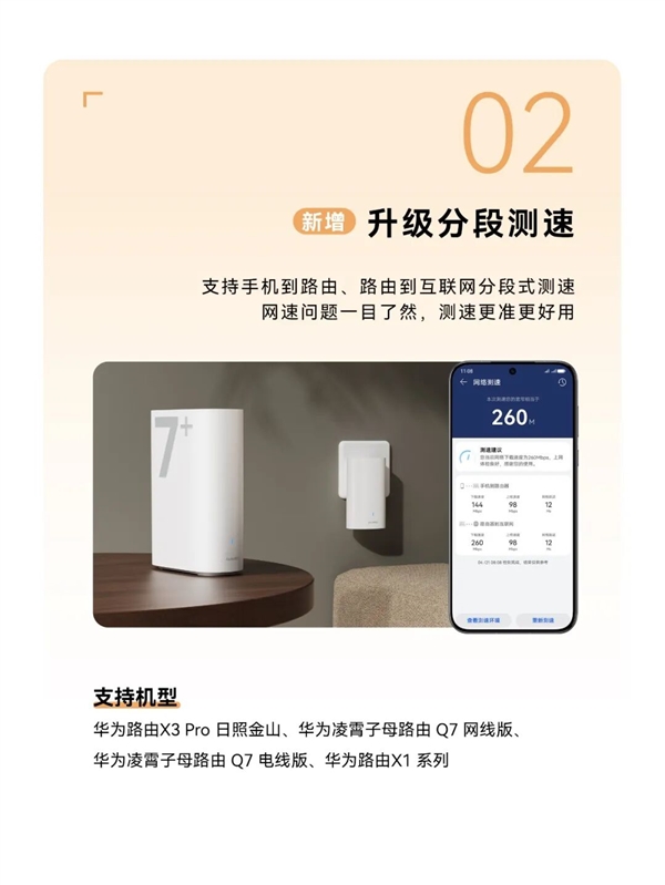 华为路由全新升级：升级分段测速、蓝牙Mesh漫游