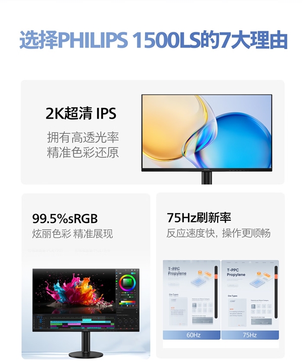 飞利浦上架23.8英寸2K显示器!579元