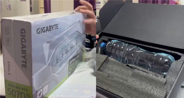 买RTX 5070 Ti开出矿泉水!玩家当场开箱逃过一劫:全程录像留证才给退货