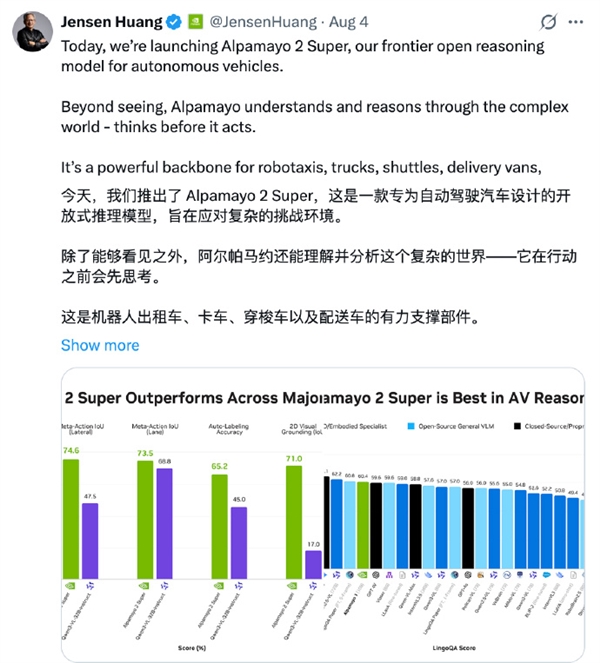 账号仅更新三条!黄仁勋亲自站台:为自家自动驾驶打call
