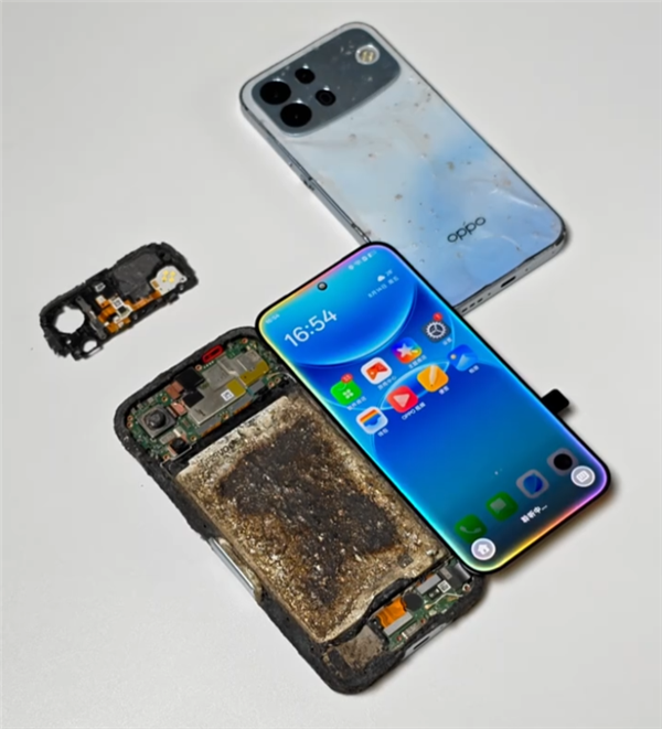 直面2000℃火箭尾焰冲击!OPPO A7 Pro Max机身都烧化了还功能正常:连电池都没坏