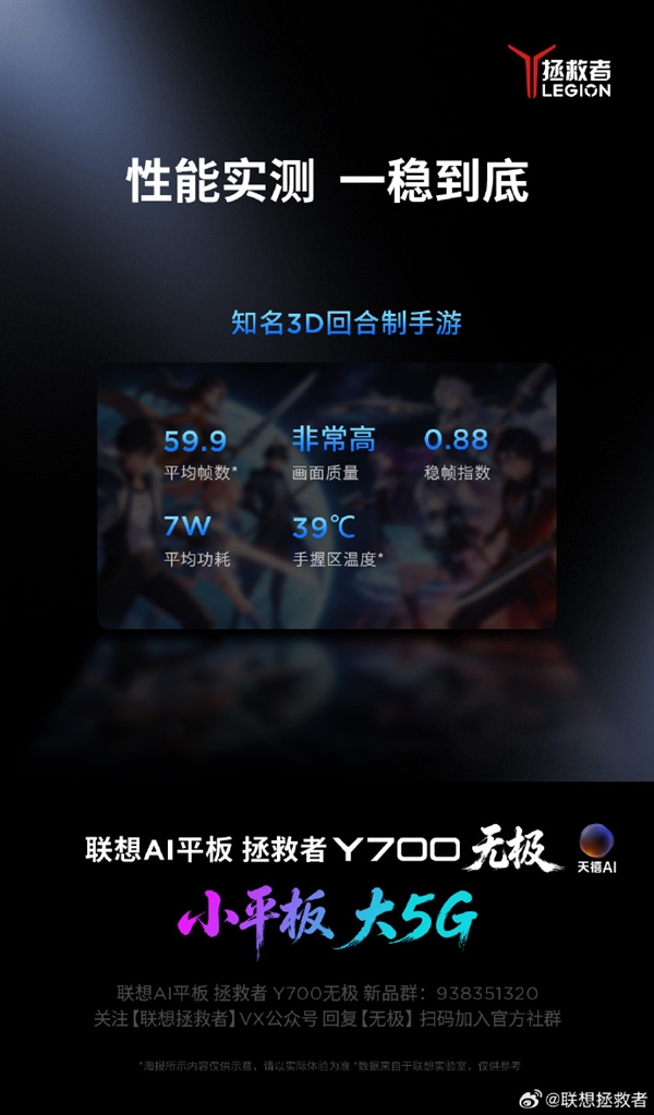 联想AI平板拯救者Y700无极重负载游戏实测：164.8帧稳跑海岛