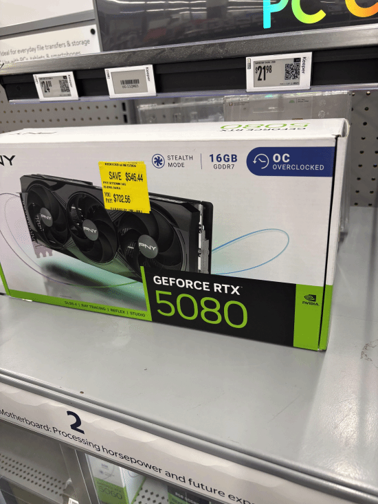 沃尔玛RTX 5080显卡清仓处理!只卖4千块 玩家捡漏