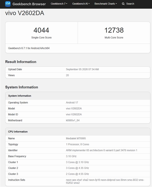 联发科最强Soc!天玑9600 Pro单核成绩突破4000分:vivo首发