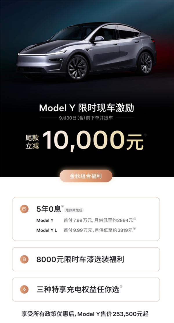 订单消息就没断过!特斯拉Model Y限时立减1万:有门店直接爆单