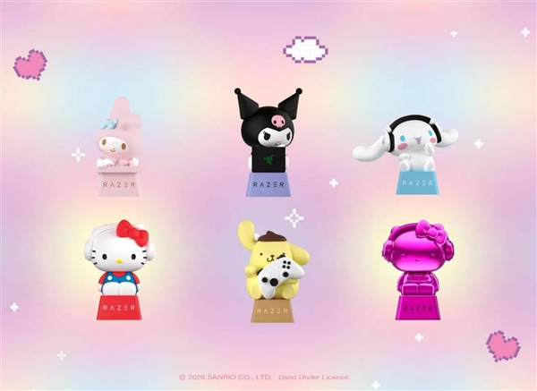 825元一套!雷蛇推出Hello Kitty盲盒键帽:镜面隐藏款概率仅4%