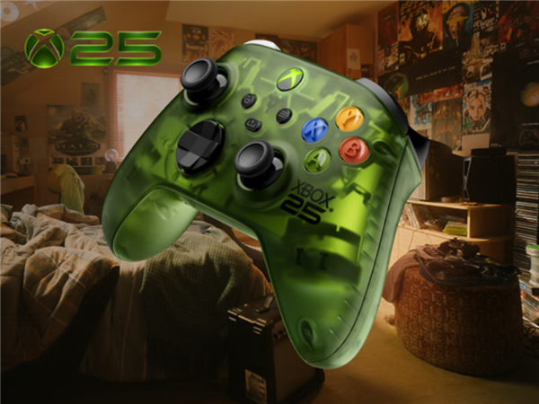 558元 微软XBOX无线游戏手柄X25特别版上市：半透明OG绿色设计